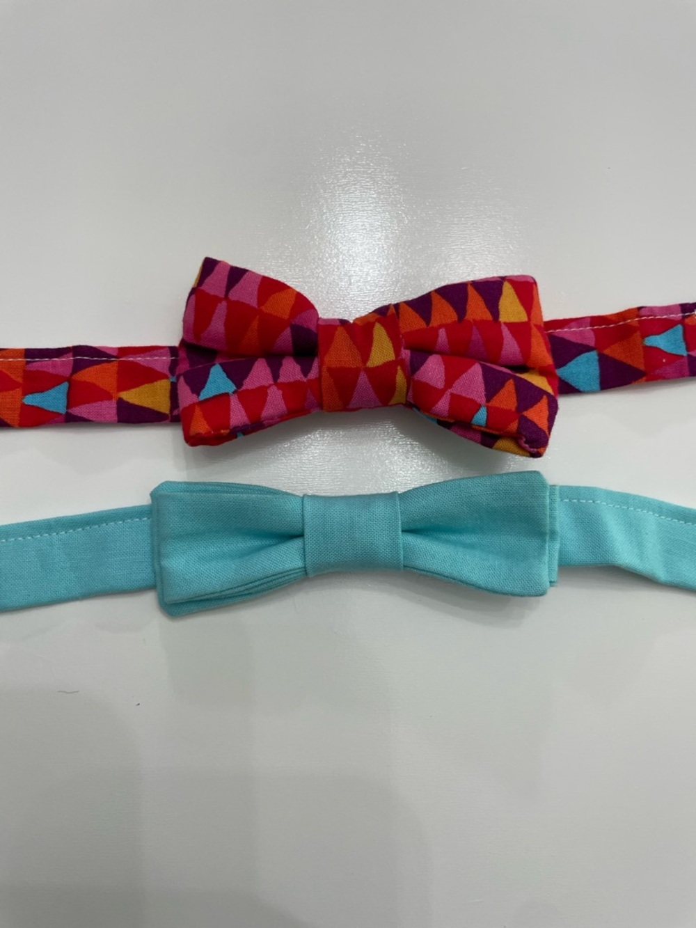 Summer Multicolor Geometric Bow Tie & Light Blue Bow Tie Wedding Funeral Concert